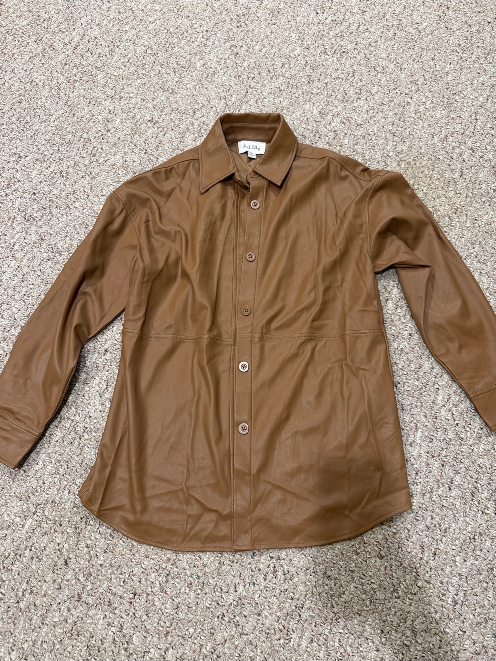 Joseph Ribkoff Brown Leather Shirt Jacket